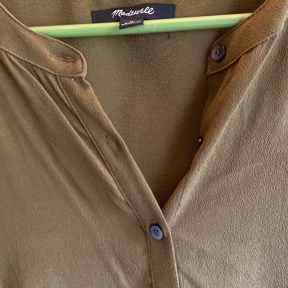 Army Green Light Weight Button Down - image 3